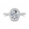 FlyerFit® 14K White Gold Micropave Halo Engagement Ring