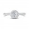 FlyerFit® 14K White Gold Micropave Halo Engagement Ring