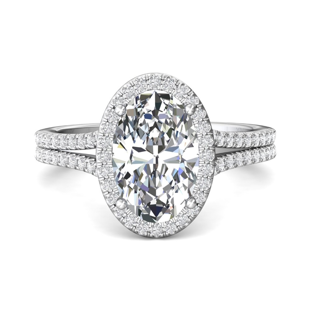 FlyerFit® 14K White Gold Split Shank Engagement Ring