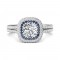 FlyerFit® 14K White Gold Micropave Halo Engagement Ring