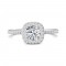 FlyerFit® 14K White Gold Micropave Halo Engagement Ring