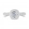 FlyerFit® 14K White Gold Micropave Halo Engagement Ring