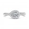 FlyerFit® 14K White Gold Micropave Halo Engagement Ring
