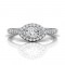 FlyerFit® 14K White Gold Micropave Halo Engagement Ring