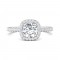 FlyerFit® 14K White Gold Micropave Halo Engagement Ring