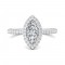 FlyerFit® 14K White Gold Micropave Halo Engagement Ring