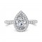 FlyerFit® 14K White Gold Micropave Halo Engagement Ring