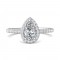 FlyerFit® 14K White Gold Micropave Halo Engagement Ring