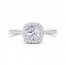 FlyerFit® 14K White Gold Micropave Halo Engagement Ring