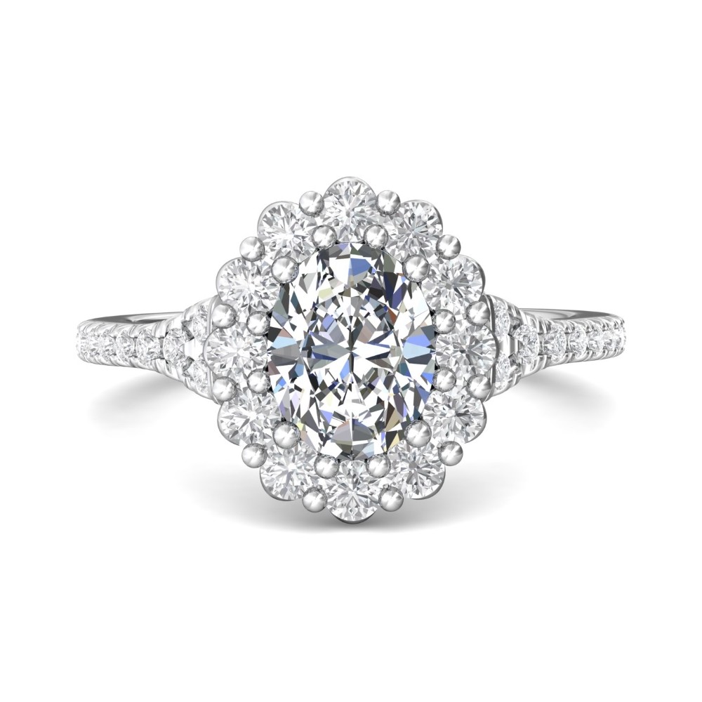 FlyerFit® 14K White Gold Split Shank Engagement Ring