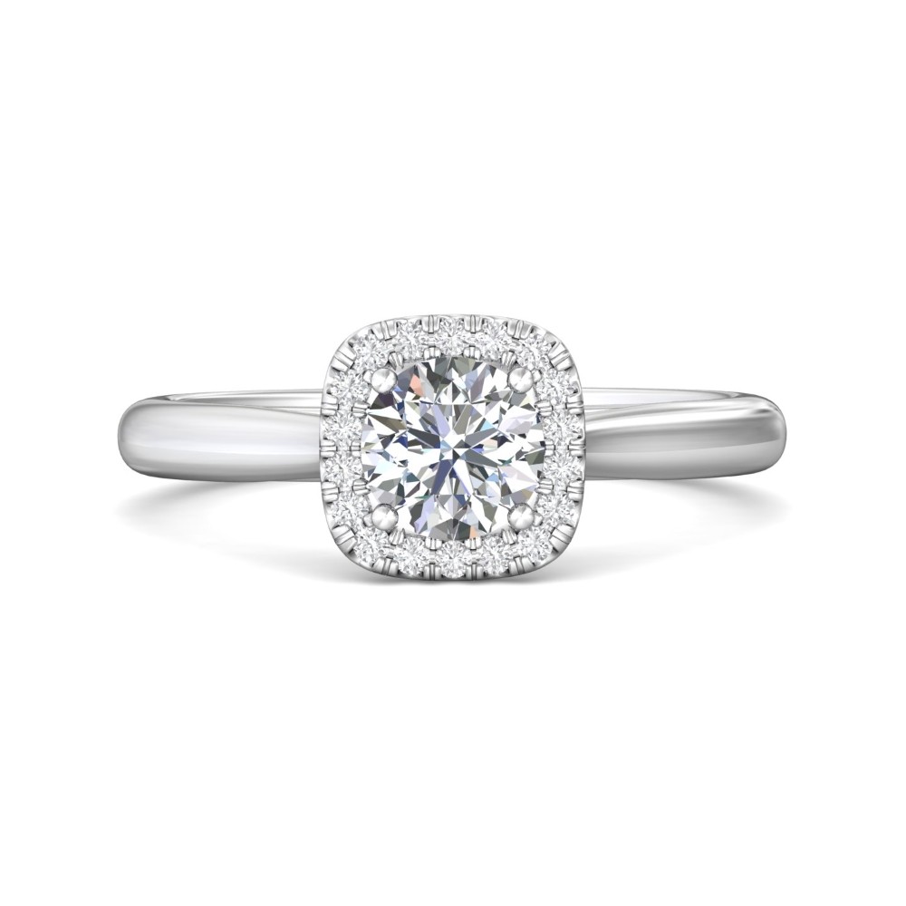 FlyerFit® 14K White Gold Solitaire Engagement Ring