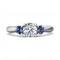 FlyerFit® 14K White Gold Three Stone Engagement Ring