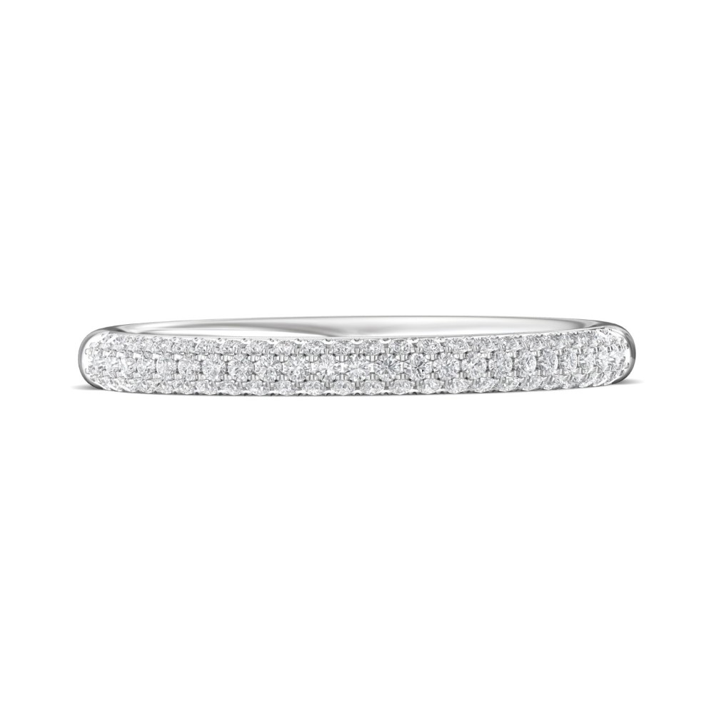 FlyerFit® 14K White Gold Micropave Wedding Band