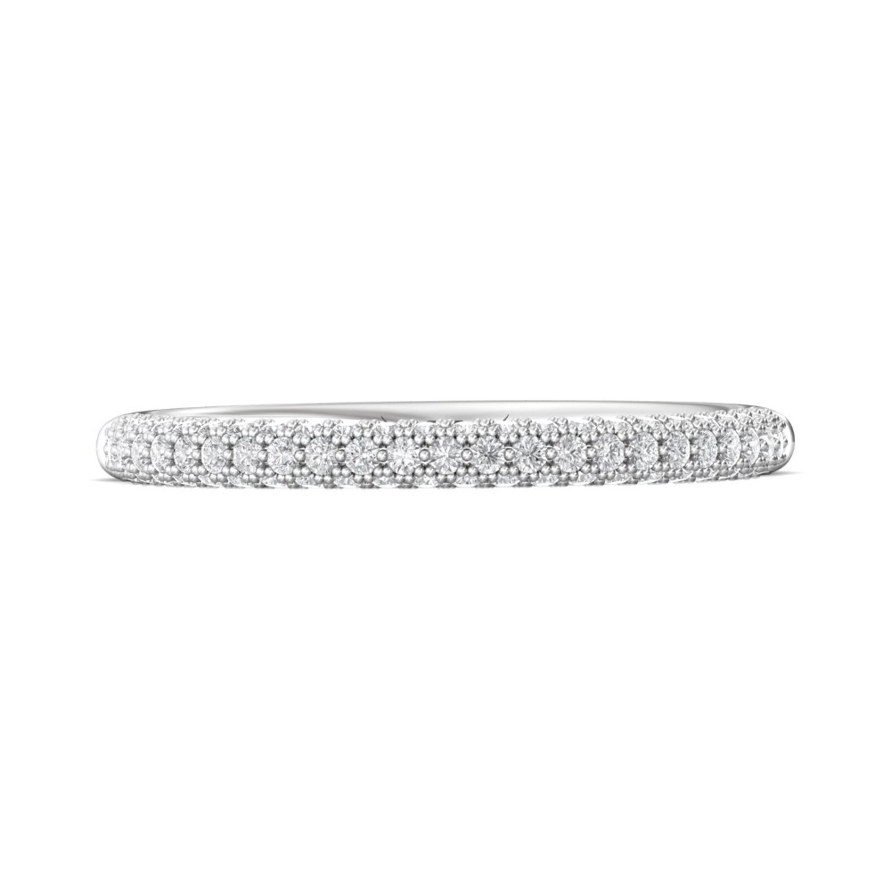 FlyerFit® 14K White Gold Micropave Wedding Band