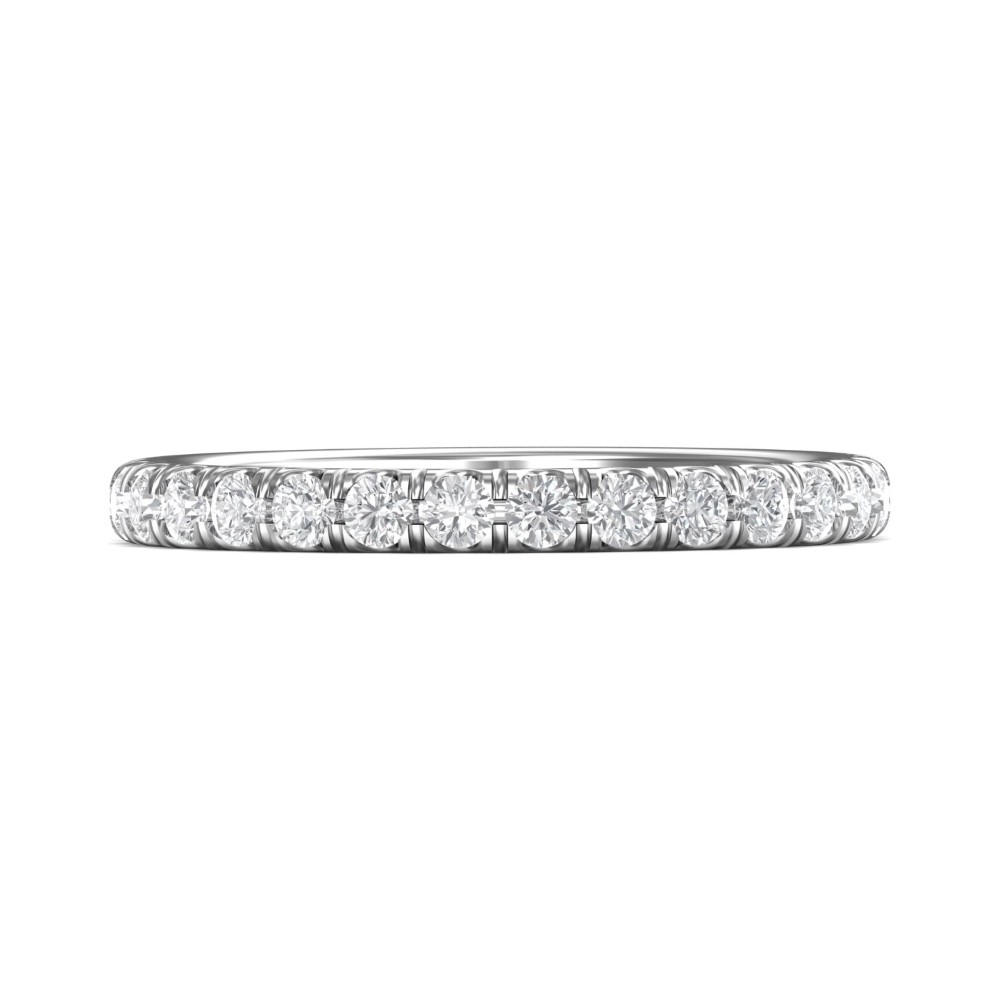 FlyerFit® 14K White Gold Micropave Cutdown Wedding Band