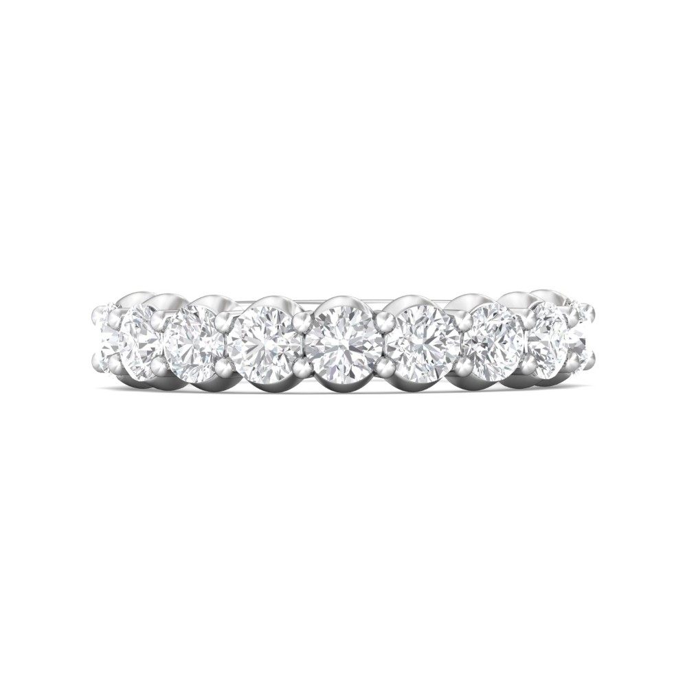FlyerFit® 14K White Gold Shared Prong Wedding Band