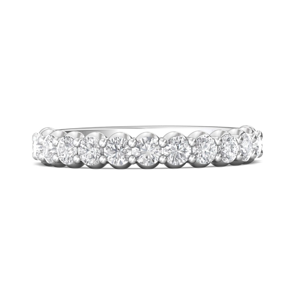 FlyerFit® 14K White Gold Shared Prong Wedding Band
