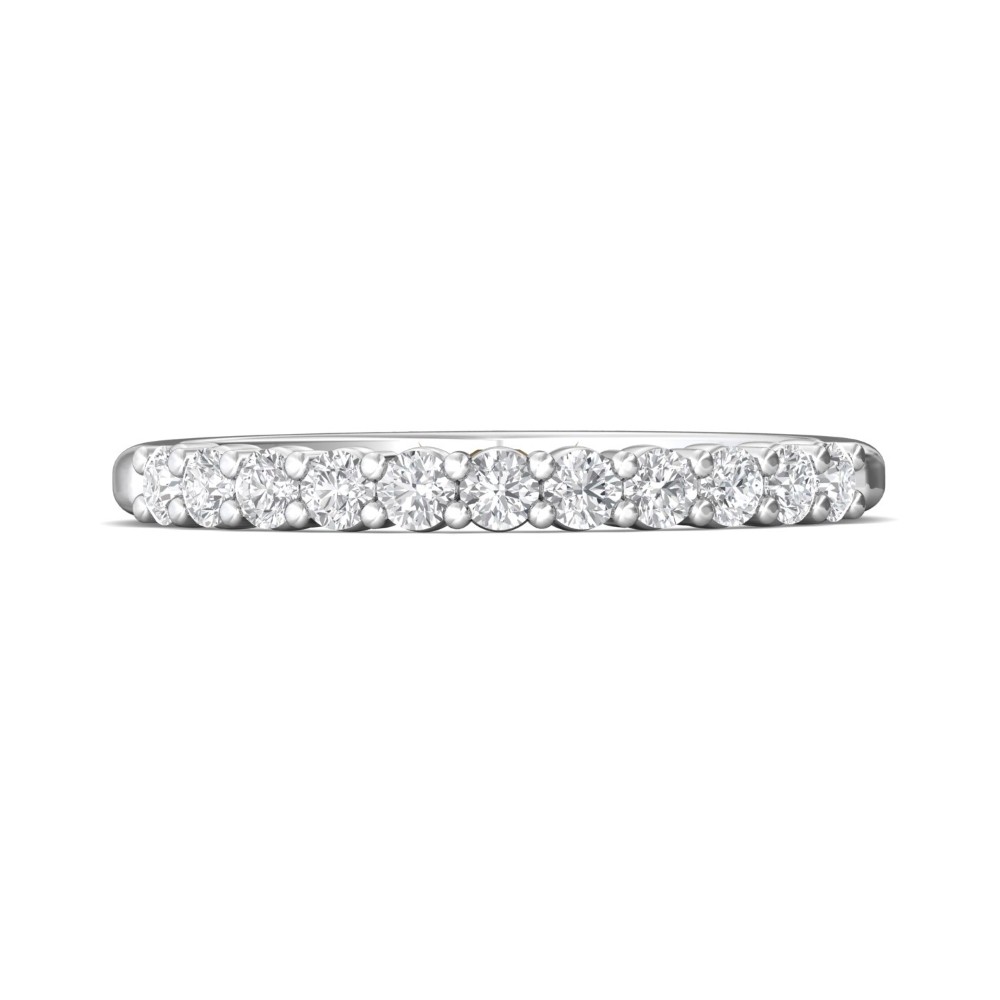 FlyerFit® 14K White Gold Shared Prong Wedding Band