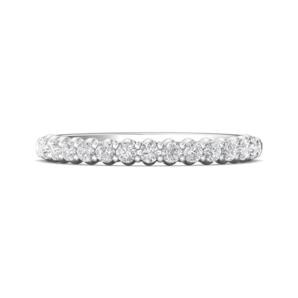 FlyerFit® 14K White Gold Shared Prong Wedding Band