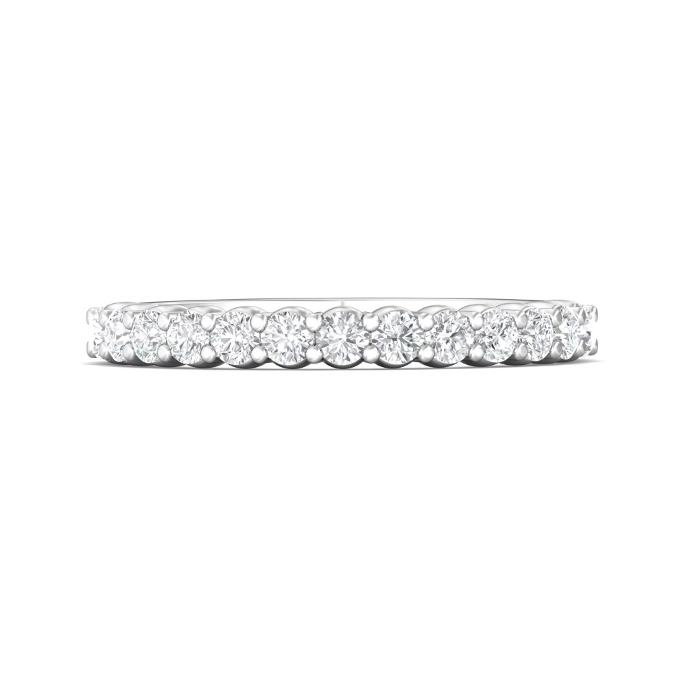 FlyerFit® 14K White Gold Shared Prong Wedding Band