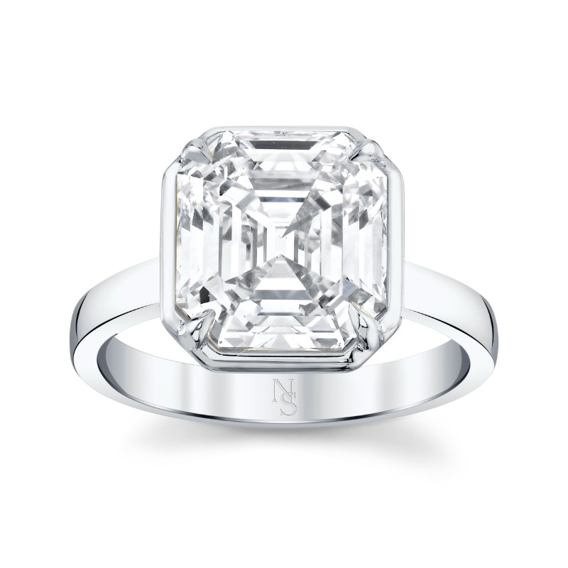 5.07 Carat Asscher Cut Diamond Ring