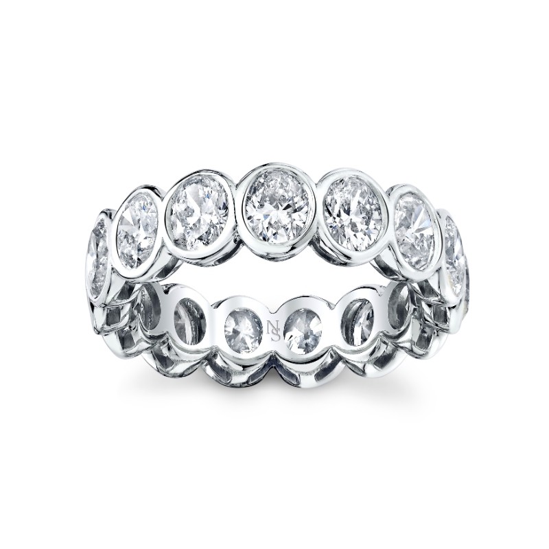 Oval Diamond Bezel Set Eternity band