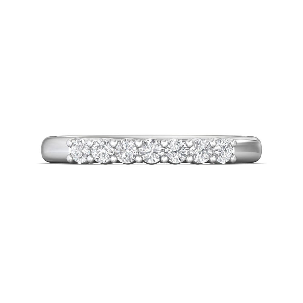 FlyerFit® 14K White Gold Shared Prong Wedding Band