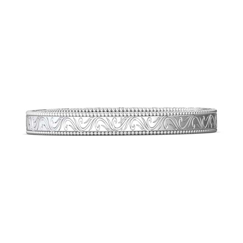 FlyerFit® 14K White Gold Vintage Wedding Band