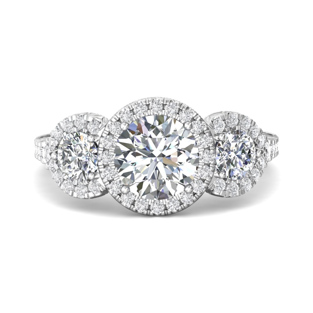 FlyerFit® 14K White Gold Vintage Engagement Ring